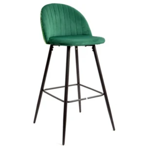 mobiliario-contract-taburete floral metal tapizado velvet gris con trasera floral a juego 2